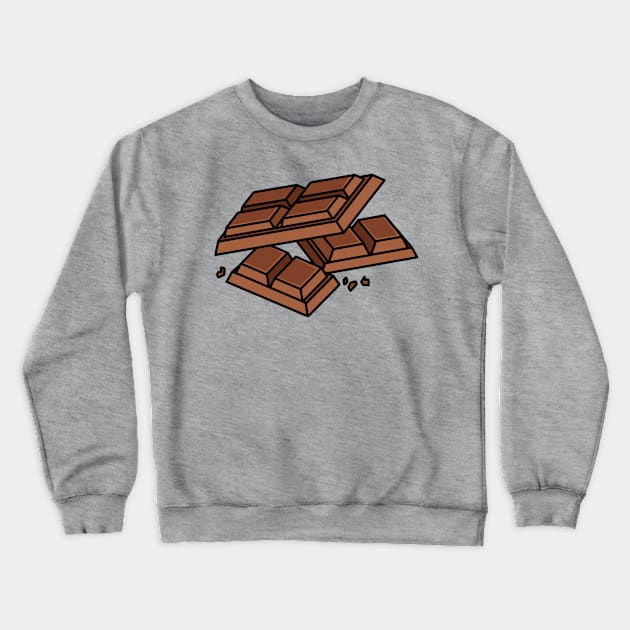 Chocolate Bar Pieces Digital Illustration Crewneck Sweatshirt by AlmightyClaire